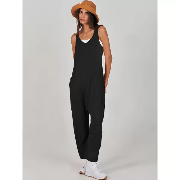 imageANRABESS Women Summer Sleeveless Casual Loose Baggy V Neck Jumpsuit Romper OutftsBlack