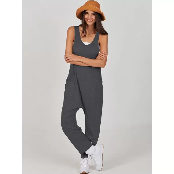 imageANRABESS Women Summer Sleeveless Casual Loose Baggy V Neck Jumpsuit Romper OutftsGrey