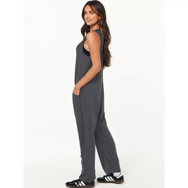 imageANRABESS Women Summer Sleeveless Casual Loose Baggy V Neck Jumpsuit Romper OutftsGrey