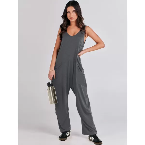 imageANRABESS Women Summer Sleeveless Casual Loose Baggy V Neck Jumpsuit Romper OutftsGrey