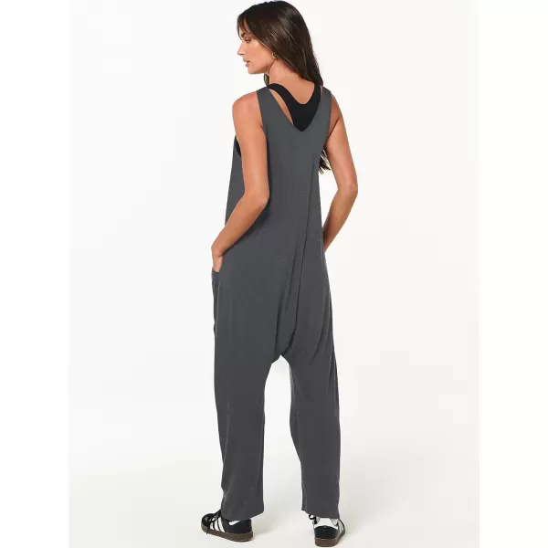 imageANRABESS Women Summer Sleeveless Casual Loose Baggy V Neck Jumpsuit Romper OutftsGrey