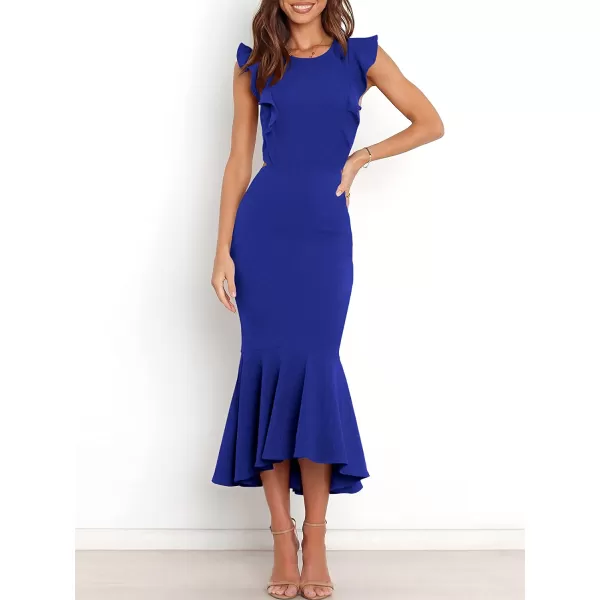 imageANRABESS Women Summer Sleeveless Formal Midi Dress Backless Bodycon Mermaid Wedding Guest Cocktail DressRoyal Blue