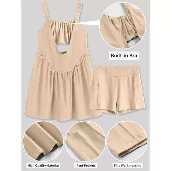 imageANRABESS Women Summer Sleeveless Mini Dress Builtin Bra and Shorts Casual Cutout Workout Athletic 2 Piece Tennis DressesApricot