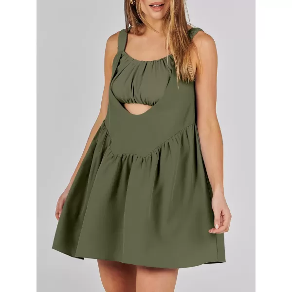 imageANRABESS Women Summer Sleeveless Mini Dress Builtin Bra and Shorts Casual Cutout Workout Athletic 2 Piece Tennis DressesArmy Green