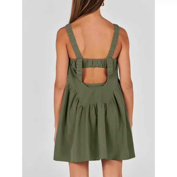 imageANRABESS Women Summer Sleeveless Mini Dress Builtin Bra and Shorts Casual Cutout Workout Athletic 2 Piece Tennis DressesArmy Green