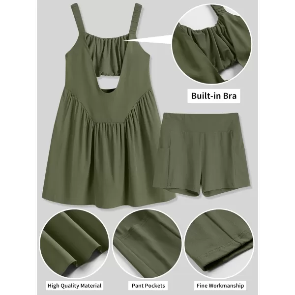 imageANRABESS Women Summer Sleeveless Mini Dress Builtin Bra and Shorts Casual Cutout Workout Athletic 2 Piece Tennis DressesArmy Green