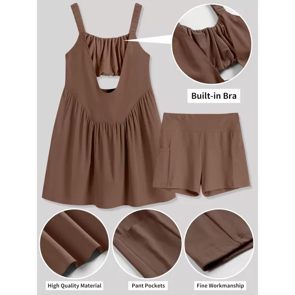 imageANRABESS Women Summer Sleeveless Mini Dress Builtin Bra and Shorts Casual Cutout Workout Athletic 2 Piece Tennis DressesBrown
