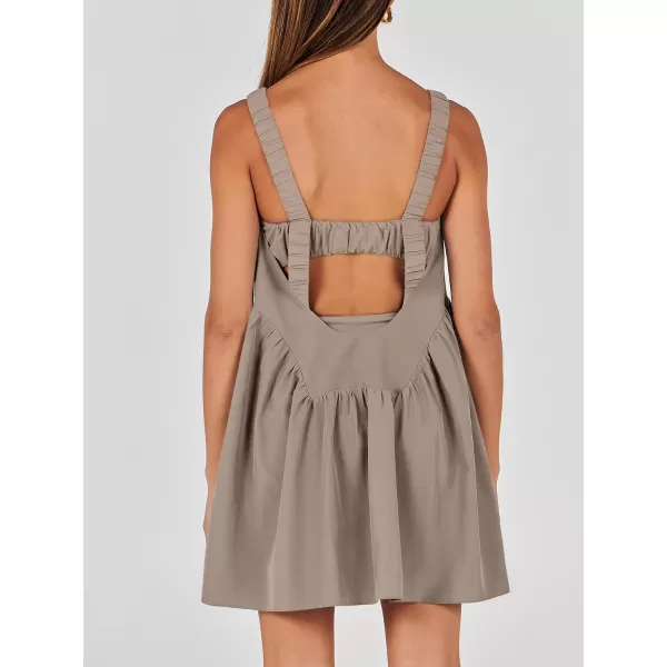 imageANRABESS Women Summer Sleeveless Mini Dress Builtin Bra and Shorts Casual Cutout Workout Athletic 2 Piece Tennis DressesDeep Khaki