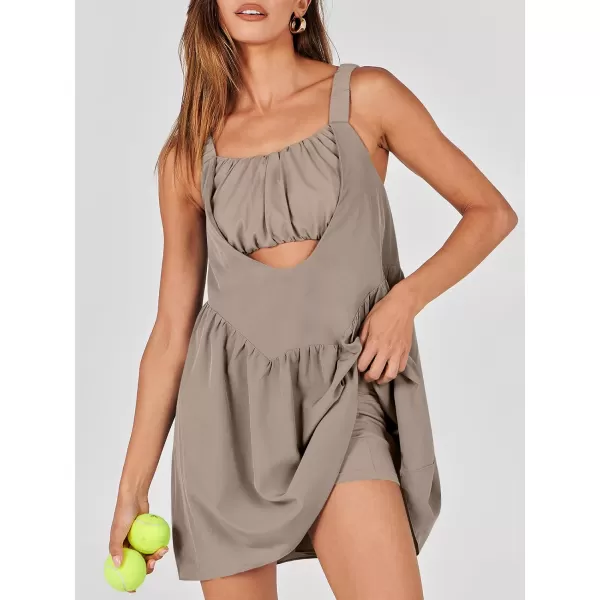 imageANRABESS Women Summer Sleeveless Mini Dress Builtin Bra and Shorts Casual Cutout Workout Athletic 2 Piece Tennis DressesDeep Khaki