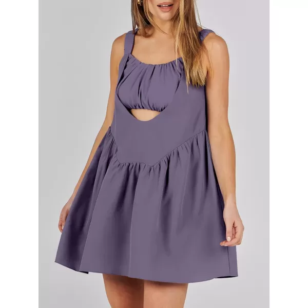 imageANRABESS Women Summer Sleeveless Mini Dress Builtin Bra and Shorts Casual Cutout Workout Athletic 2 Piece Tennis DressesGrey Purple