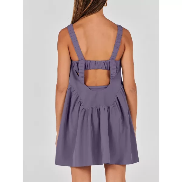 imageANRABESS Women Summer Sleeveless Mini Dress Builtin Bra and Shorts Casual Cutout Workout Athletic 2 Piece Tennis DressesGrey Purple