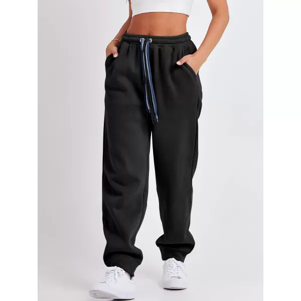imageANRABESS Women Sweatpants Baggy High Waist Fleece Athletic Jogger Pant Trousers Y2K Teen GirlsBlack