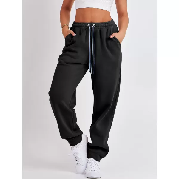 imageANRABESS Women Sweatpants Baggy High Waist Fleece Athletic Jogger Pant Trousers Y2K Teen GirlsBlack