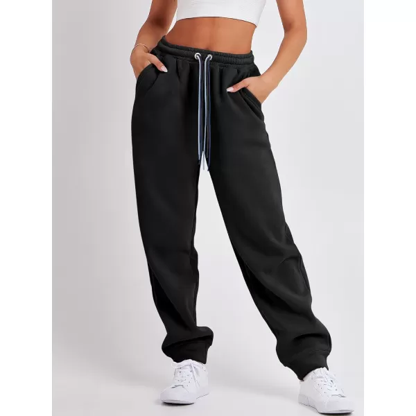 imageANRABESS Women Sweatpants Baggy High Waist Fleece Athletic Jogger Pant Trousers Y2K Teen GirlsBlack