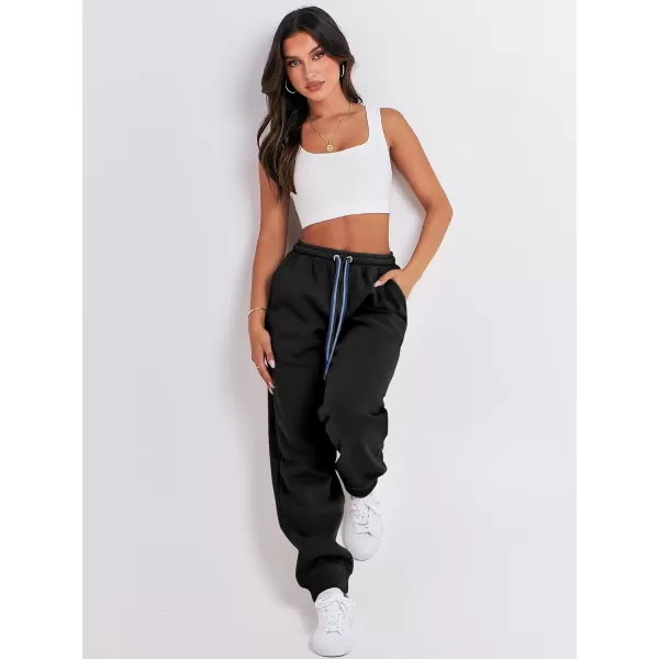 imageANRABESS Women Sweatpants Baggy High Waist Fleece Athletic Jogger Pant Trousers Y2K Teen GirlsBlack