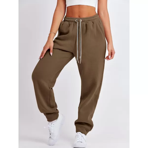 imageANRABESS Women Sweatpants Baggy High Waist Fleece Athletic Jogger Pant Trousers Y2K Teen GirlsCoffee