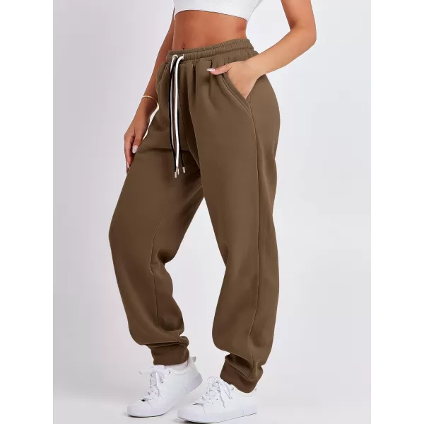 imageANRABESS Women Sweatpants Baggy High Waist Fleece Athletic Jogger Pant Trousers Y2K Teen GirlsCoffee