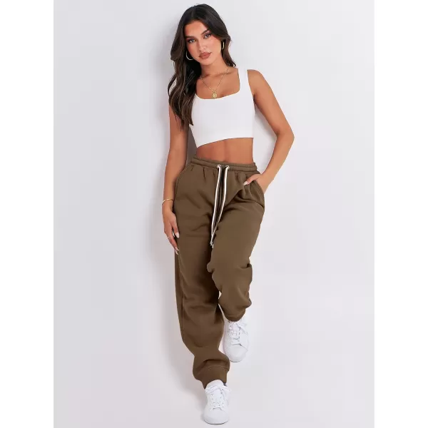 imageANRABESS Women Sweatpants Baggy High Waist Fleece Athletic Jogger Pant Trousers Y2K Teen GirlsCoffee