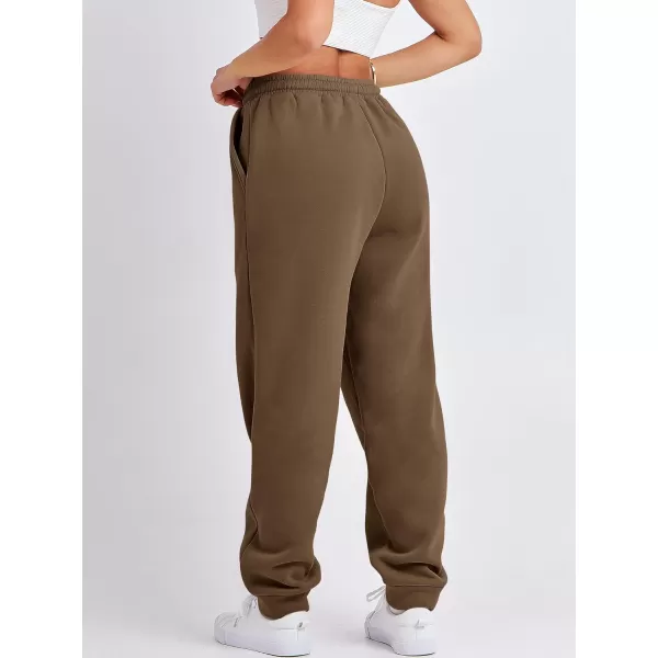 imageANRABESS Women Sweatpants Baggy High Waist Fleece Athletic Jogger Pant Trousers Y2K Teen GirlsCoffee