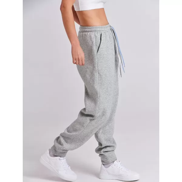 imageANRABESS Women Sweatpants Baggy High Waist Fleece Athletic Jogger Pant Trousers Y2K Teen GirlsGray