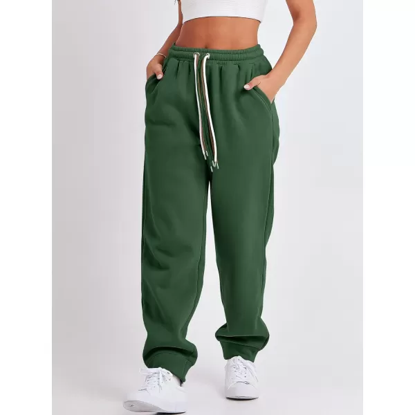 imageANRABESS Women Sweatpants Baggy High Waist Fleece Athletic Jogger Pant Trousers Y2K Teen GirlsGreen