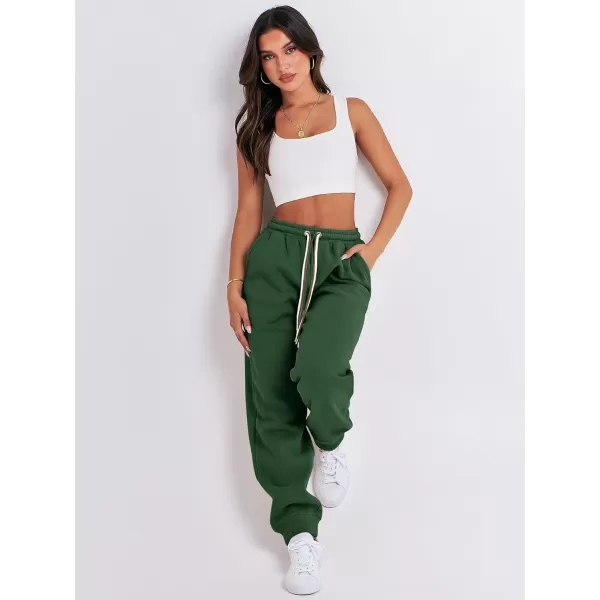 imageANRABESS Women Sweatpants Baggy High Waist Fleece Athletic Jogger Pant Trousers Y2K Teen GirlsGreen