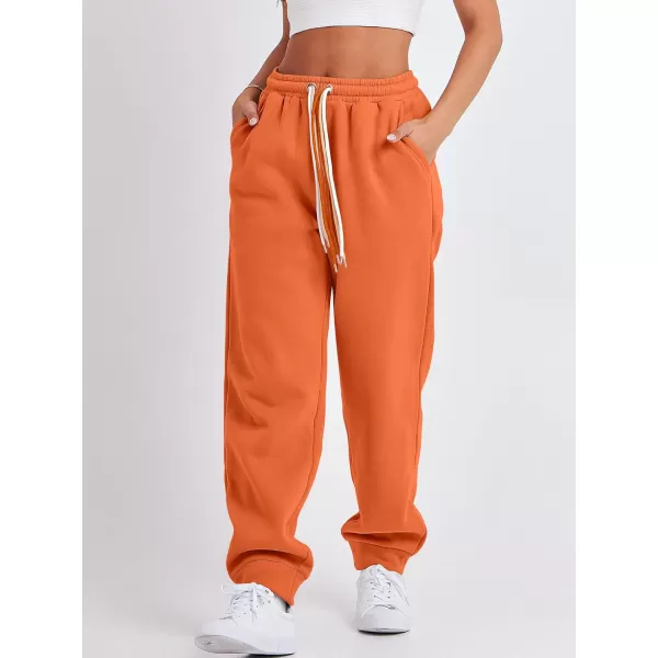 imageANRABESS Women Sweatpants Baggy High Waist Fleece Athletic Jogger Pant Trousers Y2K Teen GirlsOrange