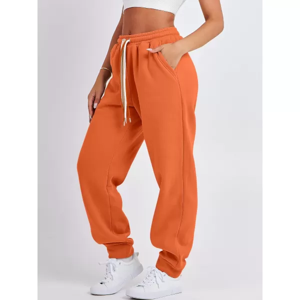 imageANRABESS Women Sweatpants Baggy High Waist Fleece Athletic Jogger Pant Trousers Y2K Teen GirlsOrange