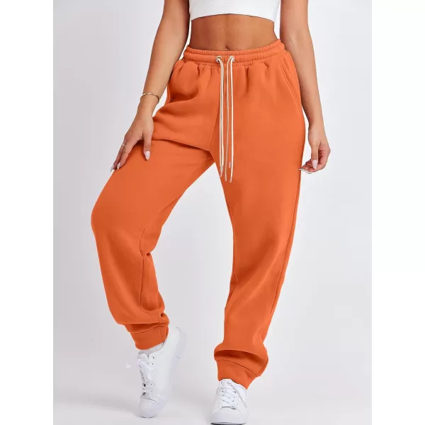 imageANRABESS Women Sweatpants Baggy High Waist Fleece Athletic Jogger Pant Trousers Y2K Teen GirlsOrange
