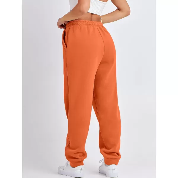 imageANRABESS Women Sweatpants Baggy High Waist Fleece Athletic Jogger Pant Trousers Y2K Teen GirlsOrange