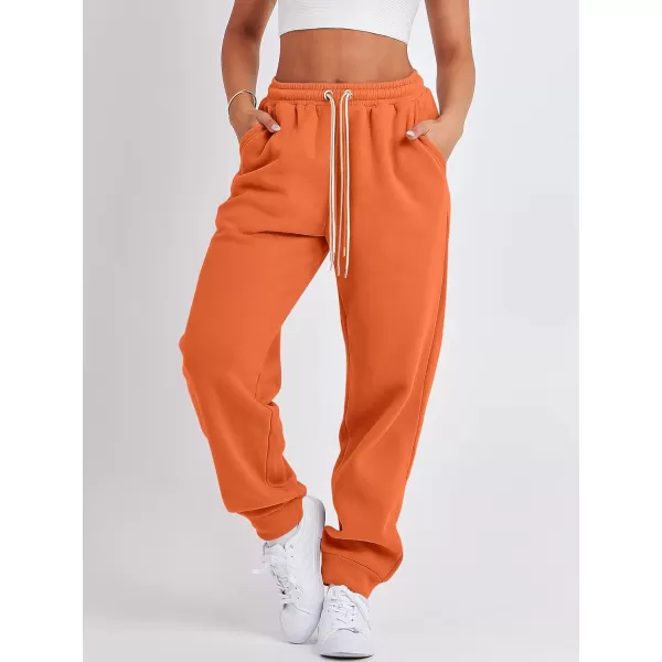 imageANRABESS Women Sweatpants Baggy High Waist Fleece Athletic Jogger Pant Trousers Y2K Teen GirlsOrange