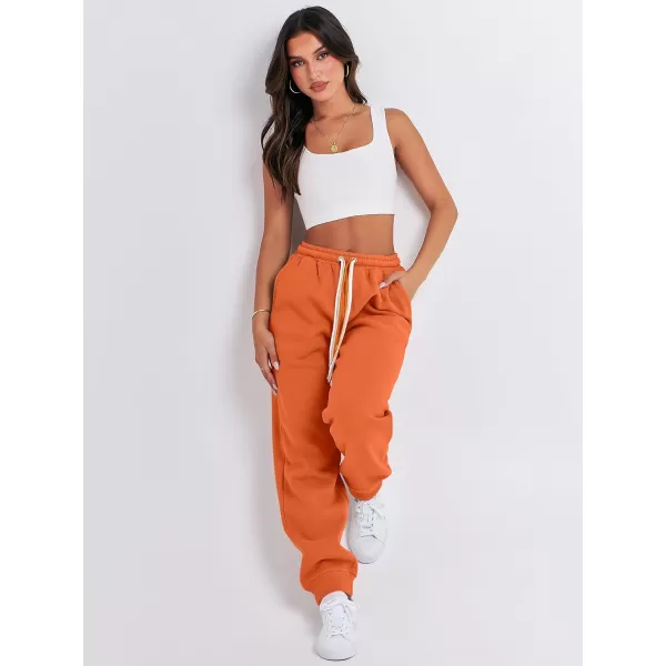 imageANRABESS Women Sweatpants Baggy High Waist Fleece Athletic Jogger Pant Trousers Y2K Teen GirlsOrange