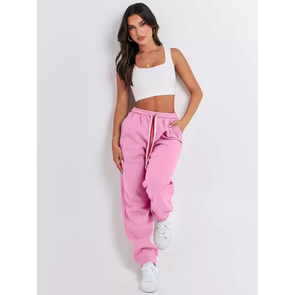 imageANRABESS Women Sweatpants Baggy High Waist Fleece Athletic Jogger Pant Trousers Y2K Teen GirlsPink