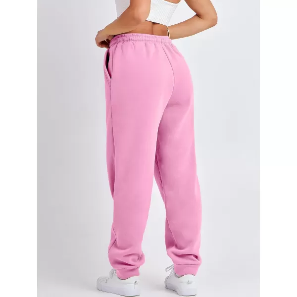 imageANRABESS Women Sweatpants Baggy High Waist Fleece Athletic Jogger Pant Trousers Y2K Teen GirlsPink