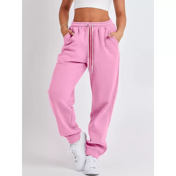 imageANRABESS Women Sweatpants Baggy High Waist Fleece Athletic Jogger Pant Trousers Y2K Teen GirlsPink