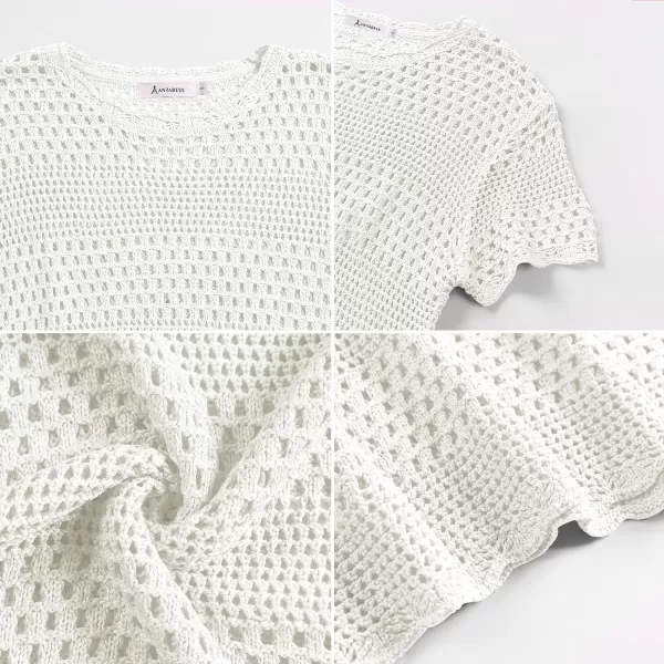 imageANRABESS Women Swimsuit Crochet Swim Cover Up Summer Bathing Suit Swimwear Knit Short Sleeve Pullover Beach DressANRABESS Women Swimsuit Crochet Swim Cover Up Summer Bathing Suit Swimwear Knit Short Sleeve Pullover Beach Dress