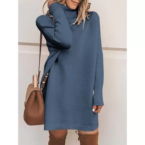 imageANRABESS Women Turtleneck Long Batwing Sleeve Casual Loose Oversized Sweater Dress Knit Fall Winter Pullover DressesDusty Blue