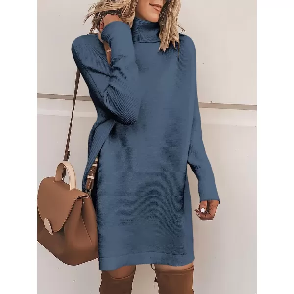 imageANRABESS Women Turtleneck Long Batwing Sleeve Casual Loose Oversized Sweater Dress Knit Fall Winter Pullover DressesDusty Blue