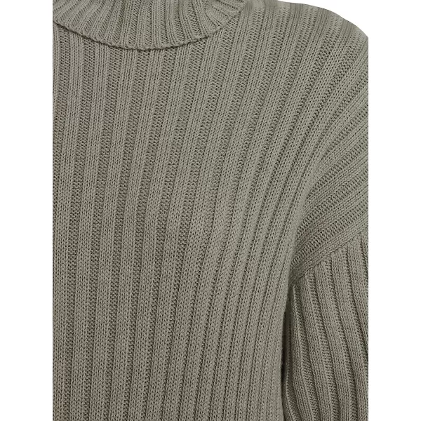imageANRABESS Women Turtleneck Long Lantern Sleeve Casual Loose Oversized Sweater Dress Soft Winter Pullover DressesCoffee Gray