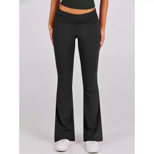 imageANRABESS Womens 2 Piece Lounge Sets Foldover Flare Pants Set Shorts Sleeve Y2K Cropped Top Casual Outfits PajamasBlack