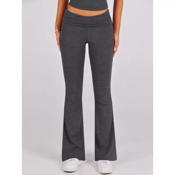 imageANRABESS Womens 2 Piece Lounge Sets Foldover Flare Pants Set Shorts Sleeve Y2K Cropped Top Casual Outfits PajamasGray