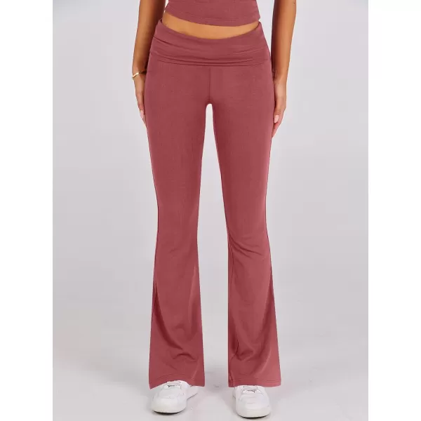 imageANRABESS Womens 2 Piece Lounge Sets Foldover Flare Pants Set Shorts Sleeve Y2K Cropped Top Casual Outfits PajamasPeach