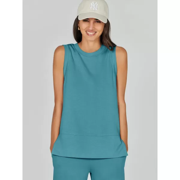 imageANRABESS Womens 2 Piece Outfits Summer Outfits Sleeveless Wide Leg Jumpsuits Casual Lounge SetsLake