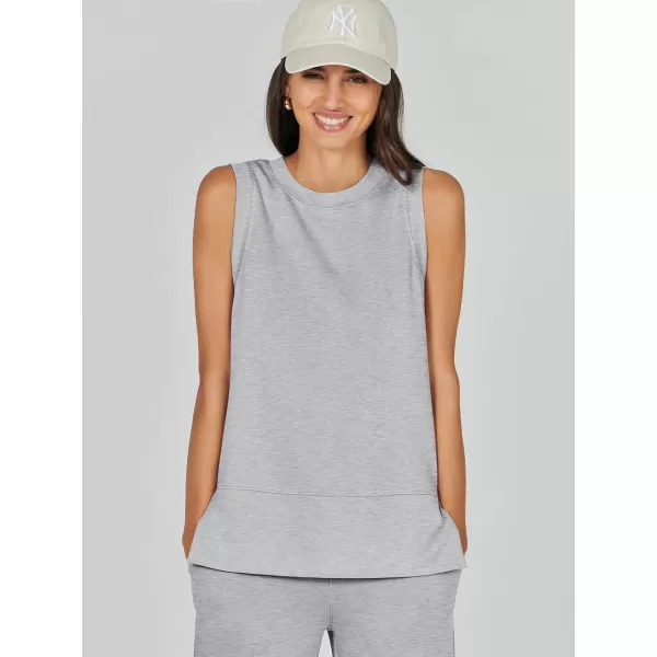 imageANRABESS Womens 2 Piece Outfits Summer Outfits Sleeveless Wide Leg Jumpsuits Casual Lounge SetsLight Grey