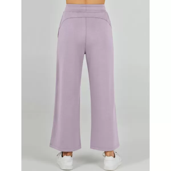 imageANRABESS Womens 2 Piece Outfits Summer Outfits Sleeveless Wide Leg Jumpsuits Casual Lounge SetsLight Purple