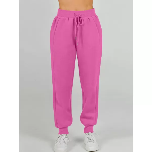 imageANRABESS Womens 2 Piece Outfits Sweatsuit Set Quarter Zip Long Sleeve Sweatshirt Jogger Sweatpants Tracksuit Lounge SetHot Pink