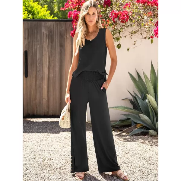 imageANRABESS Womens 2 Piece Sets Summer Casual Sleeveless Tank Crop Top Smocked High Waist Wide Leg Pants Jumpsuits OutfitsBlack