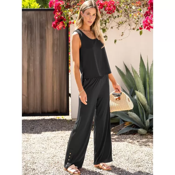 imageANRABESS Womens 2 Piece Sets Summer Casual Sleeveless Tank Crop Top Smocked High Waist Wide Leg Pants Jumpsuits OutfitsBlack