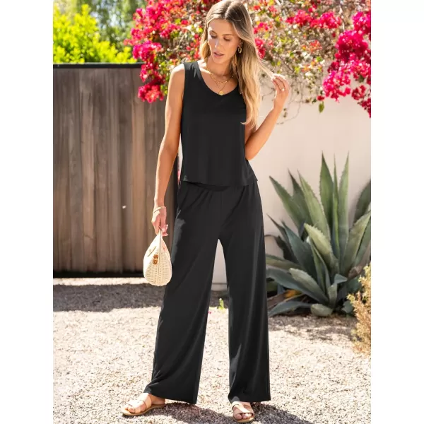 imageANRABESS Womens 2 Piece Sets Summer Casual Sleeveless Tank Crop Top Smocked High Waist Wide Leg Pants Jumpsuits OutfitsBlack