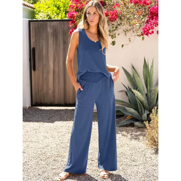 imageANRABESS Womens 2 Piece Sets Summer Casual Sleeveless Tank Crop Top Smocked High Waist Wide Leg Pants Jumpsuits OutfitsBlue